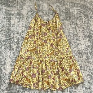 Tiered mini swing cami dress, M, yellow
